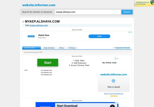 
                            10. myaep.alshaya.com at Website Informer. Visit Myaep Alshaya.