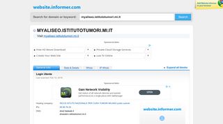 
                            4. myaliseo.istitutotumori.mi.it at WI. Login Utente - Website Informer