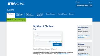 
                            2. MyAlumni Plattform – Alumni | ETH Zürich