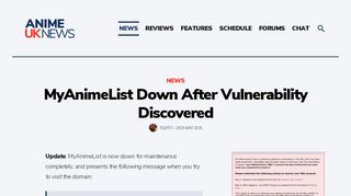 
                            7. MyAnimeList Down After Vulnerability Discovered – Anime UK News