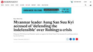 
                            10. Myanmar leader Aung San Suu Kyi accused of 'defending the ...