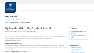 
                            7. MyAucklandUni, the Student Portal - AskAuckland