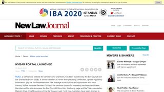 
                            9. MyBar portal launched | New Law Journal