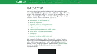 
                            7. Mybet app - mobile betting test & review - Livetipsportal.com