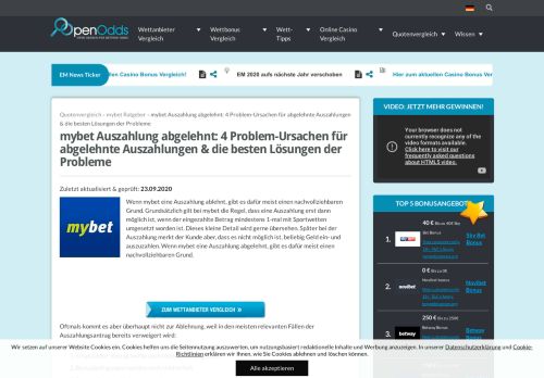 
                            8. mybet Auszahlung abgelehnt: 4 Problem-Ursachen für abgelehnte ...