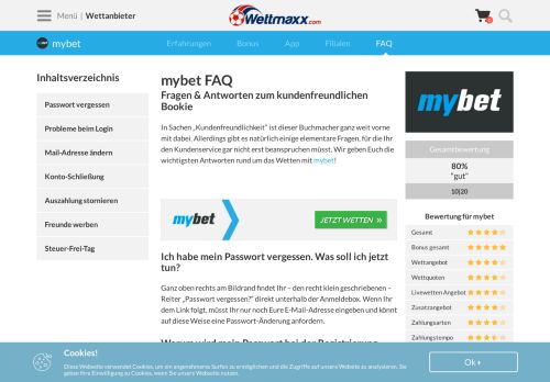 
                            13. mybet FAQ - Alle wichtigen Fragen auf einen Klick - Wettmaxx.com