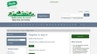 
                            1. MyBromley Account | Register or sign in | London ... - Bromley Council
