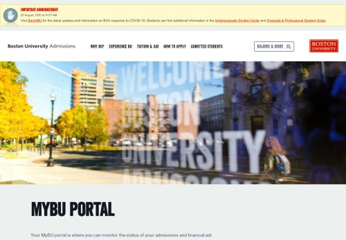 
                            7. MyBU Student Portal Login | Admissions - Boston University