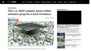 
                            5. MyCAA, DoD's popular spouse tuition assistance program, is back in ...