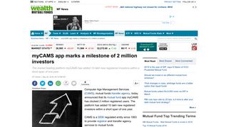 
                            7. myCAMS | Mutual Fund Investors: myCAMS app marks a milestone of ...