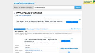 
                            6. mycardonline.net at WI. MyCardOnline - Login - Website Informer