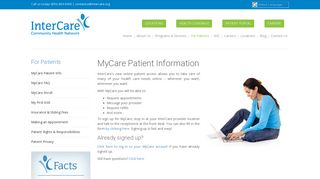 
                            9. MyCare Patient Information | Intercare Community Care Health