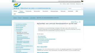 
                            3. MyCareNet: een centraal dienstenplatform op het web - RIZIV