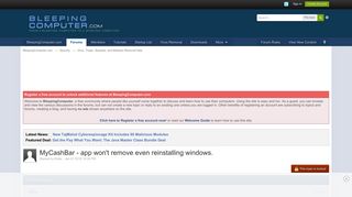 
                            11. MyCashBar - app won't remove even reinstalling windows. - Virus ...