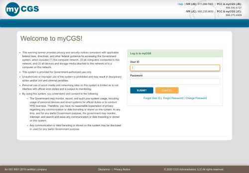 
                            8. myCGS Login - myCGS Web Portal