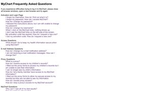 
                            12. MyChart Frequently Asked Questions - MyNovant