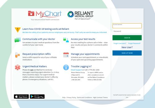 
                            7. MyChart - Login Page - Reliant Medical Group