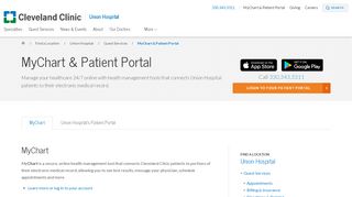 
                            10. MyChart & Patient Portal | Union Hospital - Cleveland Clinic