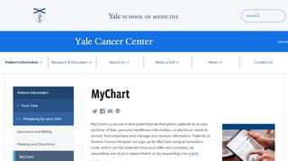 
                            13. MyChart > Yale Cancer Center | Yale School of Medicine