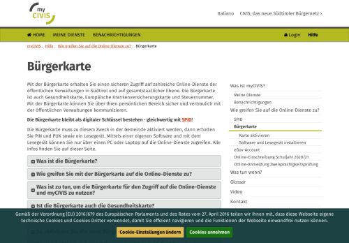 
                            7. myCIVIS: Bürgerkarte