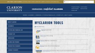 
                            2. MyClarion Tools - Clarion University