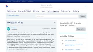 
                            9. myCloud und iOS 11 | Swisscom Community