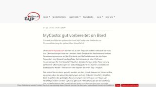 
                            8. MyCosta: gut vorbereitet an Bord » news | tip - Travel Industry ...