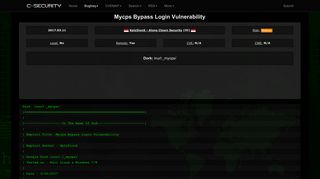 
                            1. Mycps Bypass Login Vulnerability - CXSecurity.com