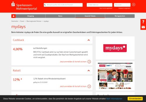 
                            6. mydays | Sparkassen-Mehrwertportal