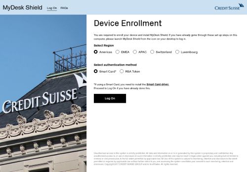
                            2. MyDesk Shield - Device Enrollment - Credit Suisse