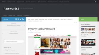 
                            5. MyDirtyHobby Password | PasswordsZ