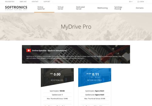 
                            13. MyDrive - der schnelle Cloud-Speicher mit Standort Schweiz - Softronics