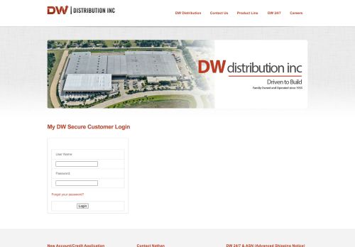 
                            11. MyDW Login | DW Distribution Inc