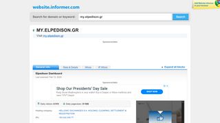 
                            13. my.elpedison.gr at WI. Login to | myElpedison - Website Informer