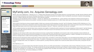 
                            3. MyFamily.com, Inc. Acquires Genealogy.com - Genealogy News