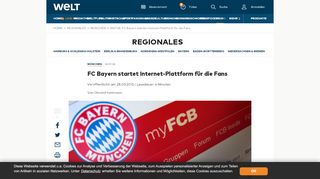 
                            8. MyFCB: FC Bayern startet Internet-Plattform für die Fans - WELT
