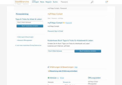 
                            8. myFitApp Cockpit › Password - StadtBranche.de