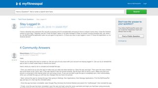 
                            9. MyFitnessPal | Stay Logged In