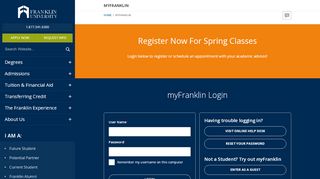 
                            1. myFranklin Login | Franklin University