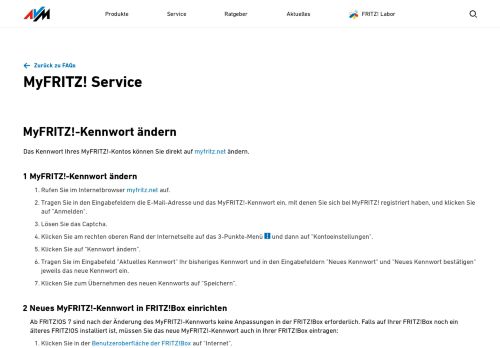 
                            3. MyFRITZ!-Kennwort ändern | AVM Deutschland