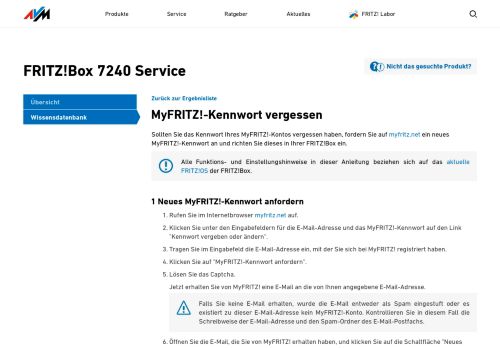 
                            11. MyFRITZ!-Kennwort vergessen | FRITZ!Box 7240 | AVM Deutschland