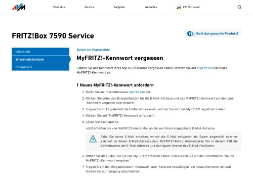 
                            2. MyFRITZ!-Kennwort vergessen | FRITZ!Box 7590 | AVM Deutschland