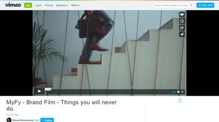 
                            13. MyFy - Brand Film - Things you will never do. on Vimeo