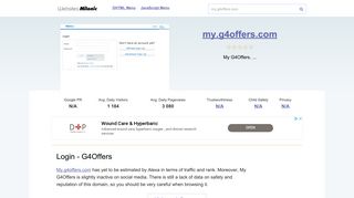 
                            7. My.g4offers.com website. Login - G4Offers.