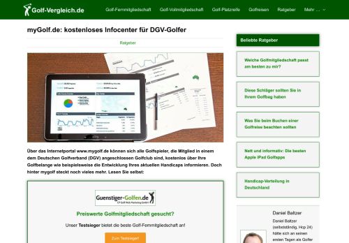 
                            6. MyGolf: Das kostenlose Informationscenter für DGV-Golfspieler