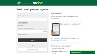 myGov: Sign-in
