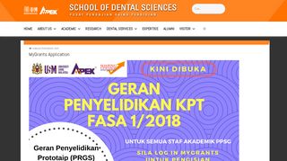 
                            4. MyGrants Application - Pusat Pengajian Sains Pergigian