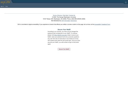 
                            1. myGW - The George Washington University Web Portal