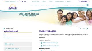 
                            10. MyHealth Portal | Parrish Medical Center