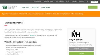 
                            10. MyHealth Portal - The Iowa Clinic